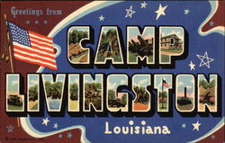 Greetings from Camp Livingston Louisiana Postcard