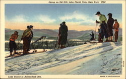 Group on Ski Hill in the Adirondack Mountains Lake Placid, NY Postcard Postcard