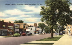 Wyoming Avenue - Business District Forty Fort, PA Postcard Postcard