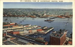 General View of Waterfront Boston, MA Postcard Postcard