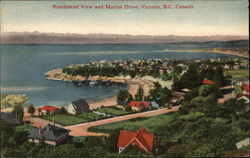 Residential View and Marine Drive Victoria, BC Canada British Columbia Postcard Postcard