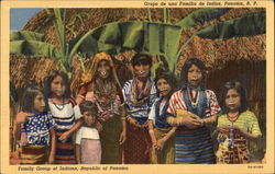 Family Group of Indians, Republic of Panama Postcard Postcard