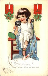 Child with Telephone Postcard