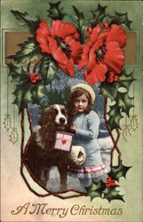 A Merry Christmas Children Postcard Postcard