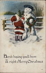 Here's Hoping You'll Have a Right Merry Christmas Children Postcard Postcard