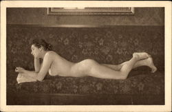 Nude Woman Reclining with a Book Postcard