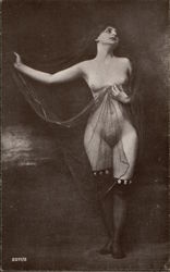 Nude Woman with Sheer Veil Postcard