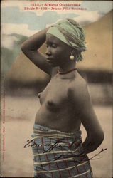 Native African Woman Wearing Scarf and Skirt Postcard