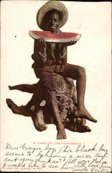 A Yard of Contentment Black Americana Postcard Postcard