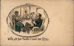 With all her Faults I Love Her Still Couples Postcard Postcard