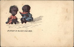 A Study in Black and Red Black Americana Postcard Postcard