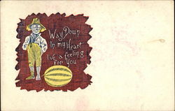 Way Down in my Heart I've a Feeling for You Black Americana Postcard Postcard