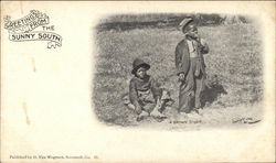 Greetings from the Sunny South, A Brown Study Black Americana Postcard Postcard