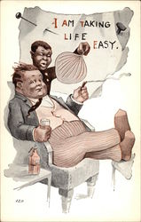 I am Taking Life Easy Black Americana Postcard Postcard