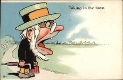 Taking in the Town Comic, Funny Postcard Postcard