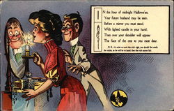 In the Hour of Midnight Halloween Your Future Husband May be Seen Postcard Postcard