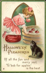 Halloween Pleasures, Of all the Fun and Merry Jest To Bob for Apples is the Best Postcard