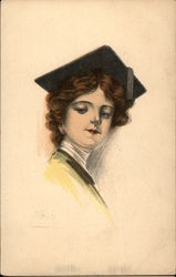 Girl Wearing Mortarboard College Girls Postcard Postcard