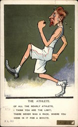 The Athlete Caricatures Postcard Postcard