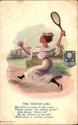 The Tennis Girl Postcard Postcard