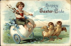 Happy Easter-Tide With Children Postcard Postcard