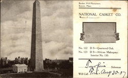 Bunker Hill Monument, Boston, Mass., National Casket Co Postcard