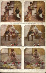 The Industrious Painter and the Idle Apprentice Comic, Funny Postcard Postcard