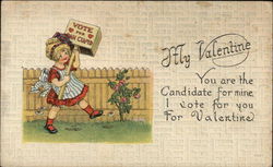 My Valentine, You are the Candidate for Mine I Vote for you for Valentine Children Postcard Postcard