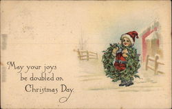 May Your Joys be Doubled on Christmas Day Postcard