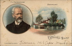 P.J. Tschaikowsky, Birthplace Reward Card Composers Postcard Postcard