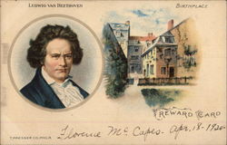 Ludwig van Beethoven; Birthplace Reward Card Composers Postcard Postcard