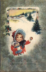 A Very Merry Christmas Greeting Children Postcard Postcard