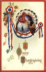 A Happy Thanksgiving Patriotic Postcard Postcard