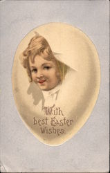 With Best Easter Wishes With Children Postcard Postcard