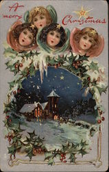 A Merry Christmas Angels Postcard Postcard