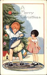 A Merry Christmas Children Postcard Postcard