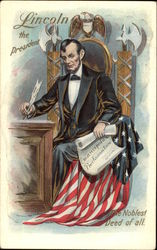 Lincoln the President the Noblest Deed of All Presidents Postcard Postcard