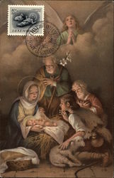 Madonna and Child surrounded by Joseph, Shepherd and Angel Postcard