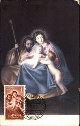 Mother Mary with baby Jesus With Jesus Christ Postcard Postcard