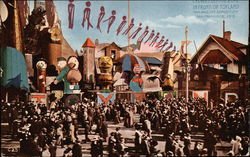 Crowds,in front of Toyland Postcard