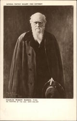 Painting of Charles Darwin Men Postcard Postcard