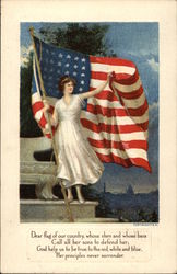 Dear Flag of our Country, Whose Stars and Whose Bars Call all her Sons to Defend Her; Patriotic Postcard Postcard