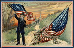 Let the Stars and Stripes be Waving o'er Their Generous Sacrifice Patriotic Postcard Postcard