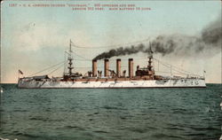 U.S. Armored Cruiser Colorado, 800 Officers and Men, Length 502 Feet, Main Battery 18 Guns Postcard