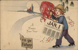 A Happy New Year Children Postcard Postcard