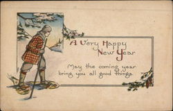 A Very Happy New Year May the Coming Year Bring you all Good Things Postcard