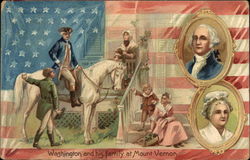 George Washington and His Family at Mount Vernon Postcard