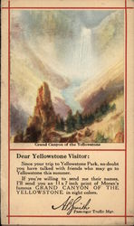 Grand Canyon of the Yellowstone - Northern Pacific Postcard