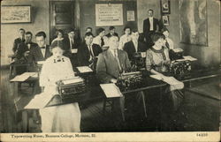 Business College - Typewriting Room Postcard