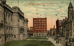 Fifth Street, Looking North Des Moines, IA Postcard Postcard